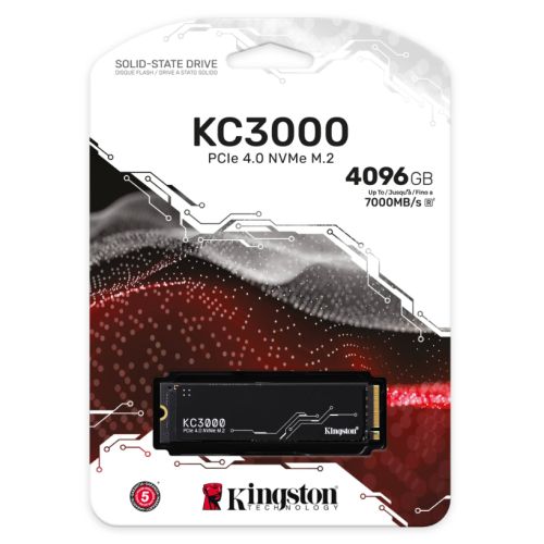 Kingston 4TB KC3000 M.2 NVMe SSD, M.2 2280, PCIe4, 3D TLC NAND, R/W 7000/7000 MB/s, 1M/1M IOPS, Aluminium Heatspreader - X-Case UK T/A ROG