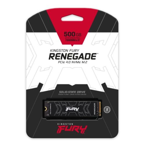 Kingston 500GB Fury Renegade M.2 NVMe SSD, M.2 2280, PCIe4, 3D TLC NAND, R/W 7300/3900 MB/s, 450K/900K IOPS, Aluminium Heatspreader, PS5 Compatible - X-Case UK T/A ROG