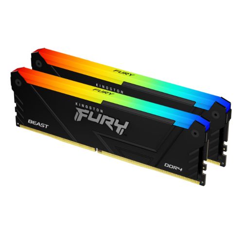 Kingston Fury Beast RGB 16GB Kit (2 x 8GB), DDR4, 3200MHz (PC4-25600), CL16, XMP, DIMM Memory - X-Case UK T/A ROG