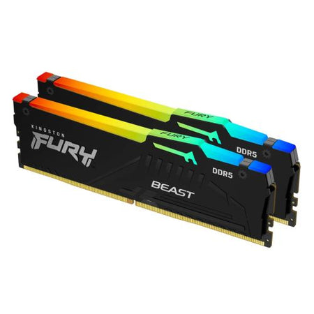 Kingston Fury Beast RGB 16GB Kit (2 x 8GB), DDR5, 6000MHz (PC5-48000), CL40, 1.35V, ECC, XMP 3.0, PMIC, DIMM Memory - X-Case UK T/A ROG