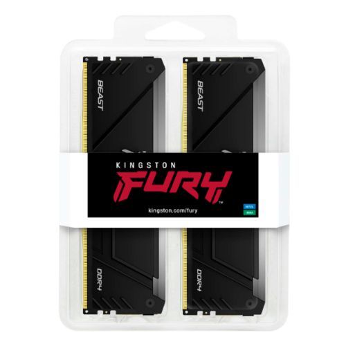 Kingston Fury Beast RGB 32GB Kit (2 x 16GB), DDR4, 3200MHz (PC4-25600), CL16, XMP, DIMM Memory - X-Case UK T/A ROG