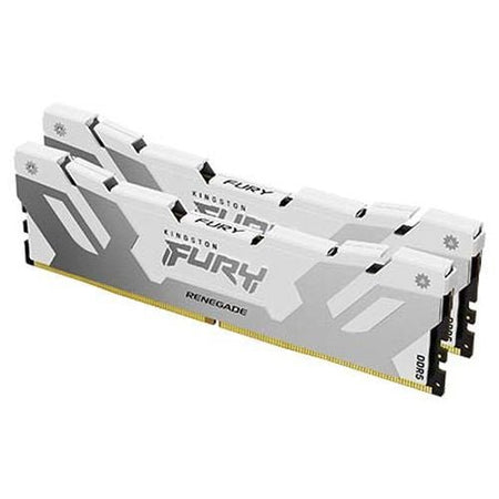 Kingston Fury Renegade 64GB Kit (2 x 32GB), DDR5, 6400MHz, CL32, 1.4V, ECC, XMP 3.0, PMIC, DIMM Memory, White/Silver - X-Case UK T/A ROG