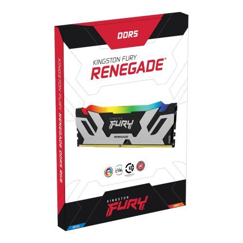 Kingston Fury Renegade RGB 32GB Kit (2 x 16GB), DDR5, 8000MHz, CL38, 1.45V, ECC, XMP 3.0, PMIC, DIMM Memory, Black/Silver - X-Case UK T/A ROG