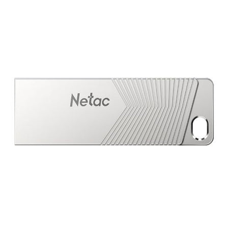 Netac 128GB USB 3.2 Memory Pen, UM1, Zinc Alloy Casing, Key Ring, Pearl Nickel Colour - X-Case UK T/A ROG