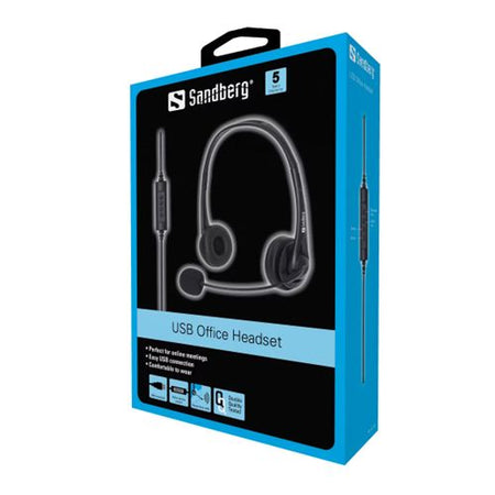 Sandberg (126-12) Office Headset with Boom Microphone, USB, In-Line Controls, 5 Year Warranty - X-Case UK T/A ROG