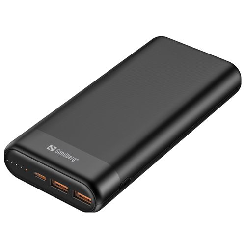 Sandberg 20000 mAh Powerbank, USB-A, QC 3.0, USB-C PD 65W Fast Charge, 5 Year Warranty - X-Case UK T/A ROG