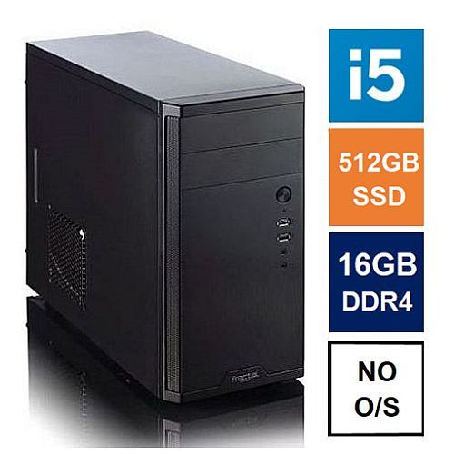 Spire MATX Tower PC, Fractal Core 1100 Case, i5-12400, 16GB 3200MHz, 512GB SSD, Bequiet 550W, No Optical, KB & Mouse, No Operating System - Rusty Old Gamers