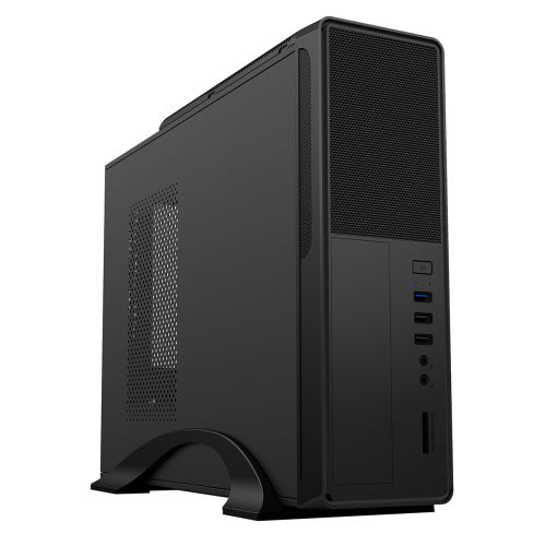 Spire S014B Micro ITX Slim Desktop Case, 300W PSU, Mesh Front, 8cm Fan, Card Reader, USB 3.0, Black - X-Case UK T/A ROG