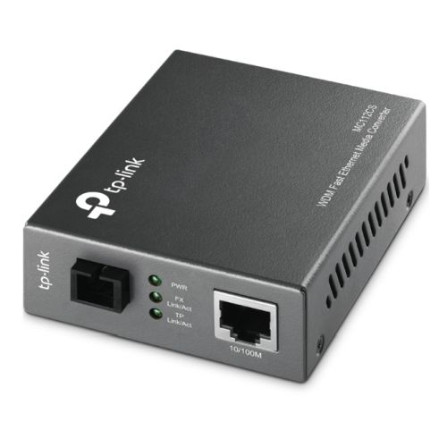 TP-LINK (MC112CS) Single-Mode SC Fiber WDM Media Converter, up to 20km, 100B-FX to 100B-TX Copper - X-Case UK T/A ROG