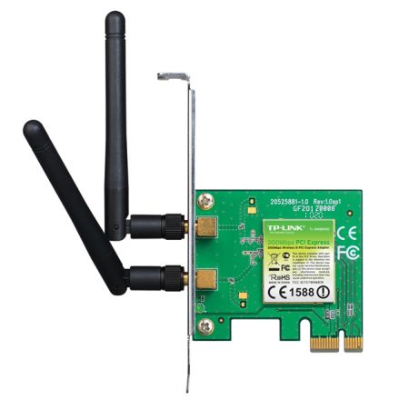 TP-LINK (TL-WN881ND) 300Mbps Wireless N PCI Express Adapter, 2 Detachable Antennas, Low Profile Bracket - X-Case UK T/A ROG