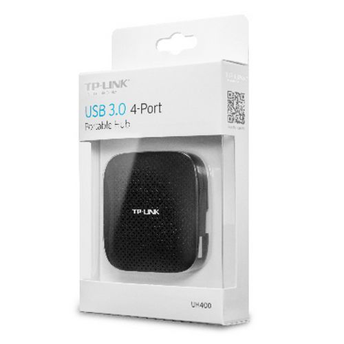 TP-LINK (UH400) Portable External 4-Port USB 3.0 Hub, Driverless, Black - X-Case UK T/A ROG