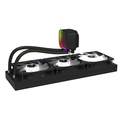 Vida Aquilo 360mm ARGB Liquid CPU Cooler, 3x ARGB PWM Fans, Infinity Mirror RGB Pump Head, Black - X-Case UK T/A ROG