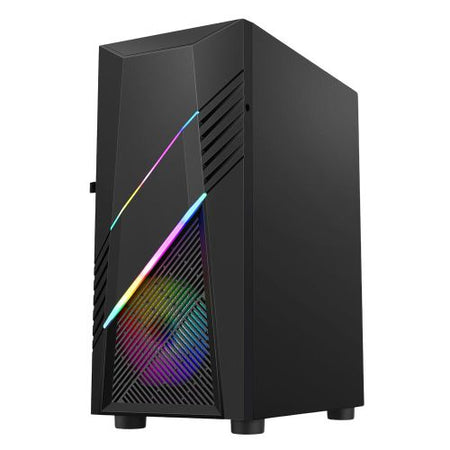 Vida Eos Black ARGB Gaming Case w/ Glass Window, ATX, 2x ARGB Fans, Front LED Strips - X-Case UK T/A ROG