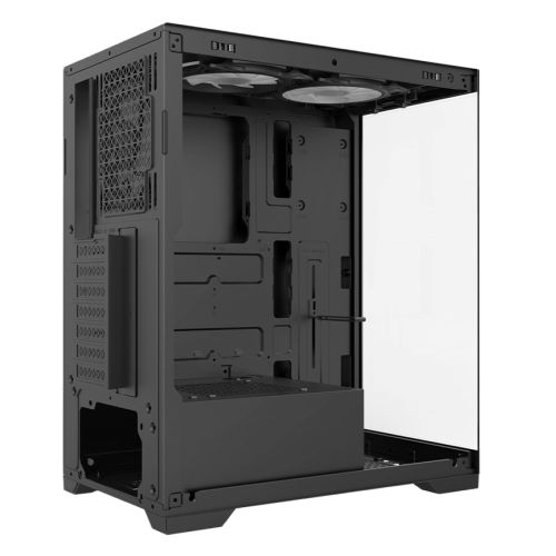 Vida Vetro Black ARGB Gaming Case w/ Glass Front & Side, ATX, 3x ARGB Fans, 6-Port Fan Hub - X-Case UK T/A ROG